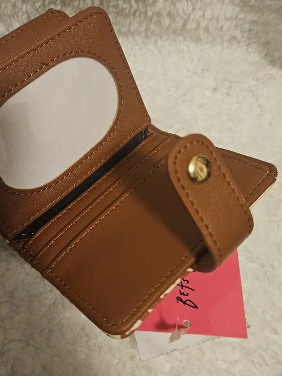 Betsey Johnson Brown & Cream Cowprint Snap Wallet - Picture 2 of 3